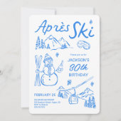 Après Ski バースデースキーパーティー招待状 招待状 (正面)