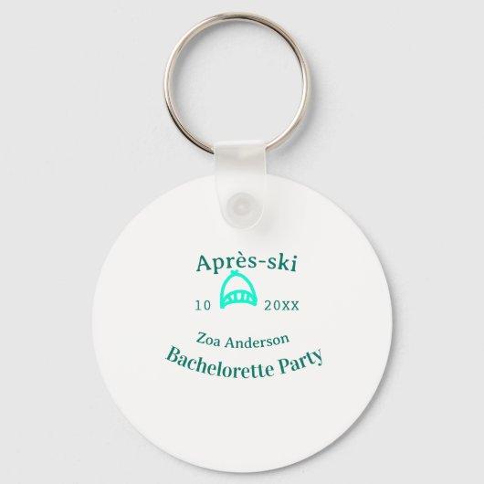 Après-ski bachelorette party turquoise hat name da キーホルダー (正面)