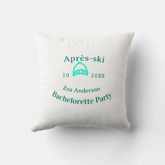 Après-ski bachelorette party turquoise hat name da クッション (裏面)