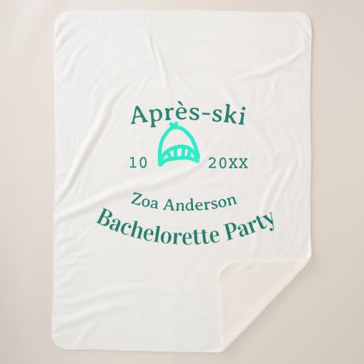 Après-ski bachelorette party turquoise hat name da シェルパブランケット (正面)