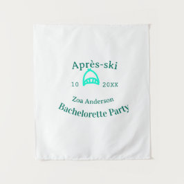Après-ski bachelorette party turquoise hat name da タペストリー