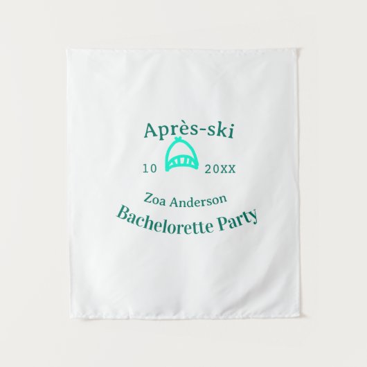 Après-ski bachelorette party turquoise hat name da タペストリー (正面)
