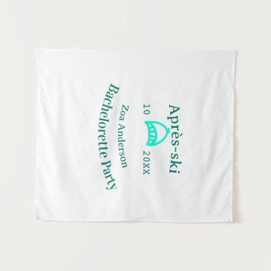 Après-ski bachelorette party turquoise hat name da タペストリー (正面(横))