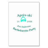 Après-ski bachelorette party turquoise hat name da テーブルナンバー (裏面)