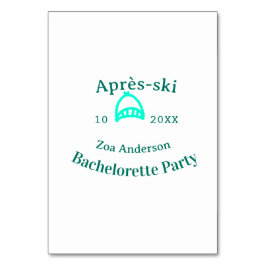 Après-ski bachelorette party turquoise hat name da テーブルナンバー
