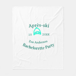 Après-ski bachelorette party turquoise hat name da フリースブランケット