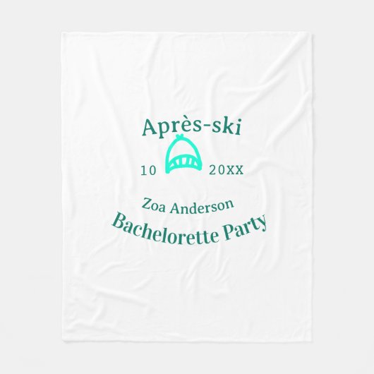 Après-ski bachelorette party turquoise hat name da フリースブランケット (正面)