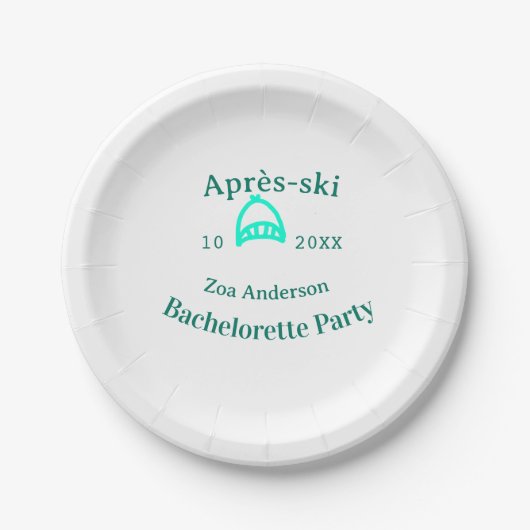 Après-ski bachelorette party turquoise hat name da ペーパープレート (正面)