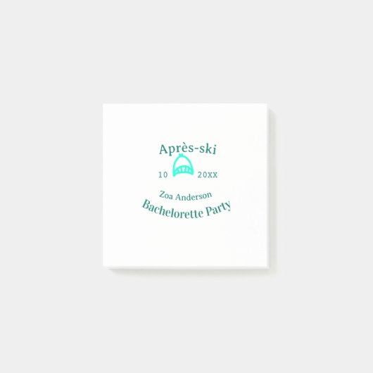 Après-ski bachelorette party turquoise hat name da ポストイット (正面)
