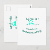 Après-ski bachelorette party turquoise hat name da ポストカード (正面/裏面)