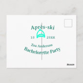 Après-ski bachelorette party turquoise hat name da ポストカード (裏面)