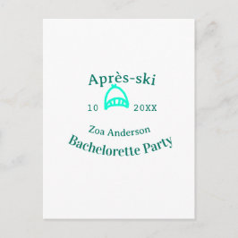Après-ski bachelorette party turquoise hat name da ポストカード