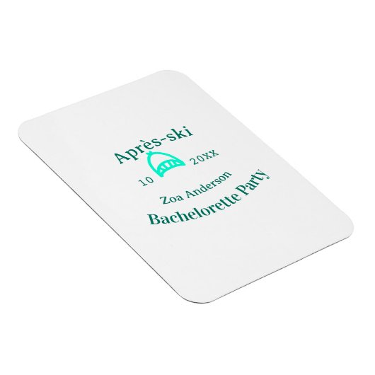 Après-ski bachelorette party turquoise hat name da マグネット (右側)