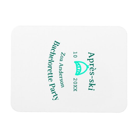 Après-ski bachelorette party turquoise hat name da マグネット (横)