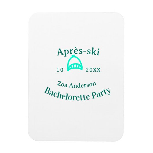 Après-ski bachelorette party turquoise hat name da マグネット (縦)