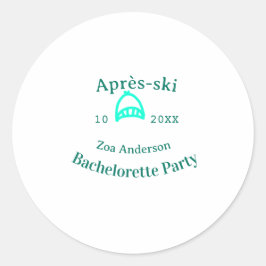Après-ski bachelorette party turquoise hat name da ラウンドシール