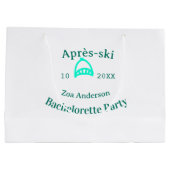 Après-ski bachelorette party turquoise hat name da ラージペーパーバッグ (裏面)