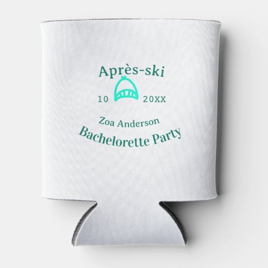 Après-ski bachelorette party turquoise hat name da 缶クーラー (正面)