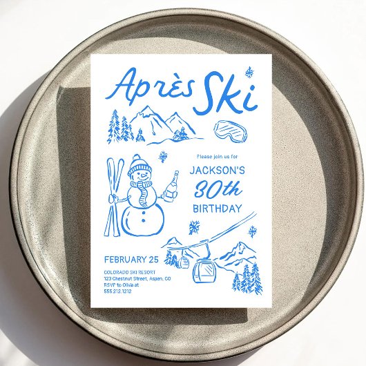 Après Ski Birthday Ski Party Invitation 招待状