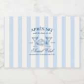 Apres Ski Blue Striped Bachelorette リキュールボトルラベル (シングルラベル)