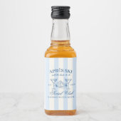 Apres Ski Blue Striped Bachelorette リキュールボトルラベル (正面)