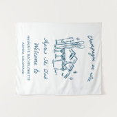 Après Ski Champagne on Ice Winter Bach Party タペストリー (正面(横))