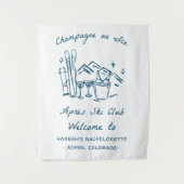 Après Ski Champagne on Ice Winter Bach Party タペストリー (正面)