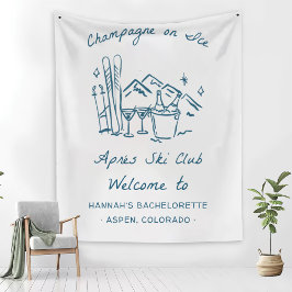Après Ski Champagne on Ice Winter Bach Party タペストリー