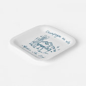 Après Ski Champagne on Ice Winter Bach Party ペーパープレート (傾斜あり)