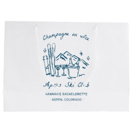 Après Ski Champagne on Ice Winter Bach Party ラージペーパーバッグ