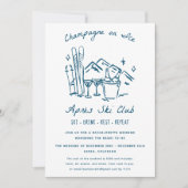 Après Ski Champagne on Ice Winter Bach Party 招待状 (正面)