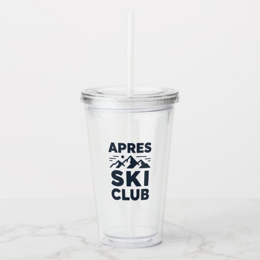 Apres Ski Club Mountain Logo - Custom Mens Winter  アクリルタンブラー (正面)