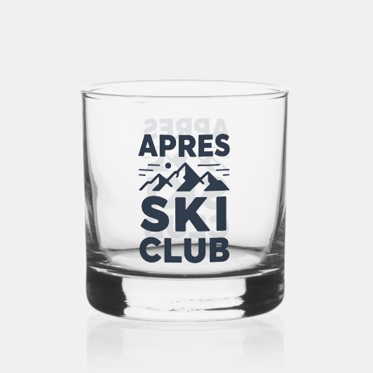 Apres Ski Club Mountain Logo - Custom Mens Winter  ウイスキーグラス (正面)