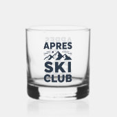 Apres Ski Club Mountain Logo - Custom Mens Winter  ウイスキーグラス (裏面)