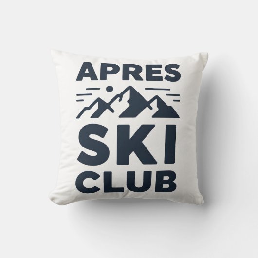 Apres Ski Club Mountain Logo - Custom Mens Winter  クッション (正面)