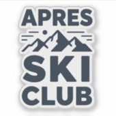 Apres Ski Club Mountain Logo - Custom Mens Winter  シール (正面)
