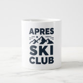 Apres Ski Club Mountain Logo - Custom Mens Winter ジャンボコーヒーマグカップ (正面)