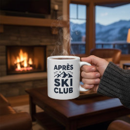 Apres Ski Club Mountain Logo - Custom Mens Winter  ジャンボコーヒーマグカップ