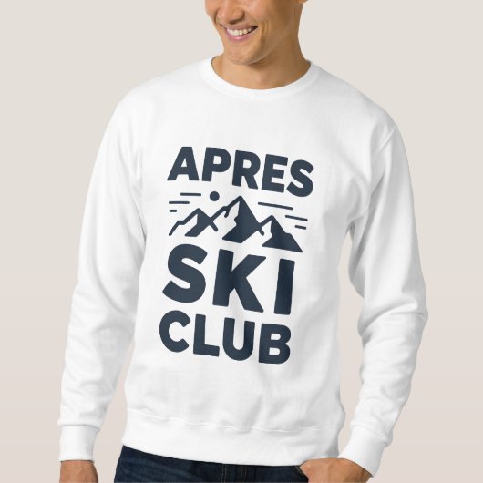 Apres Ski Club Mountain Logo - Custom Mens Winter スウェットシャツ (正面)