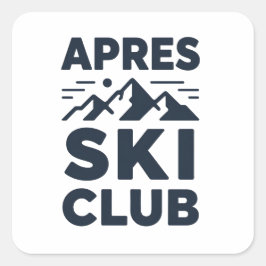 Apres Ski Club Mountain Logo - Custom Mens Winter  スクエアシール