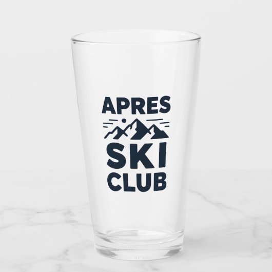 Apres Ski Club Mountain Logo - Custom Mens Winter タンブラーグラス (正面)