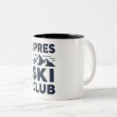 Apres Ski Club Mountain Logo - Custom Mens Winter  ツートーンマグカップ (正面右)