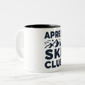 Apres Ski Club Mountain Logo - Custom Mens Winter  ツートーンマグカップ (正面左)