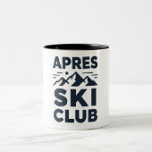 Apres Ski Club Mountain Logo - Custom Mens Winter  ツートーンマグカップ (中央)