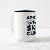 Apres Ski Club Mountain Logo - Custom Mens Winter  ツートーンマグカップ (正面左)