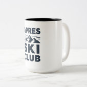 Apres Ski Club Mountain Logo - Custom Mens Winter  ツートーンマグカップ (正面右)