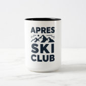 Apres Ski Club Mountain Logo - Custom Mens Winter  ツートーンマグカップ (中央)