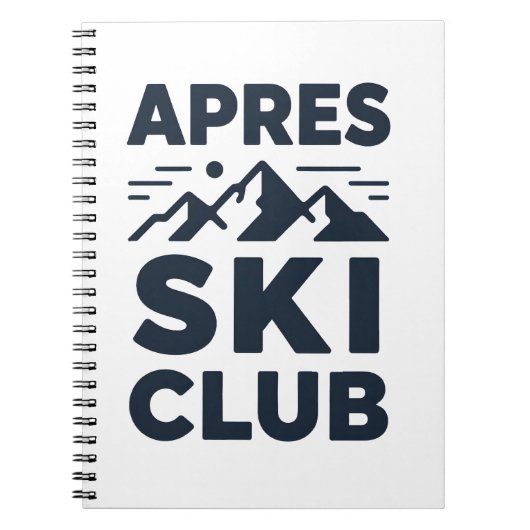 Apres Ski Club Mountain Logo - Custom Mens Winter  ノートブック (正面)