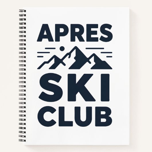Apres Ski Club Mountain Logo - Custom Mens Winter  ノートブック (正面)