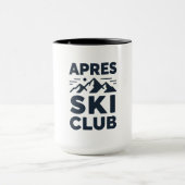 Apres Ski Club Mountain Logo - Custom Mens Winter  マグカップ (中央)
